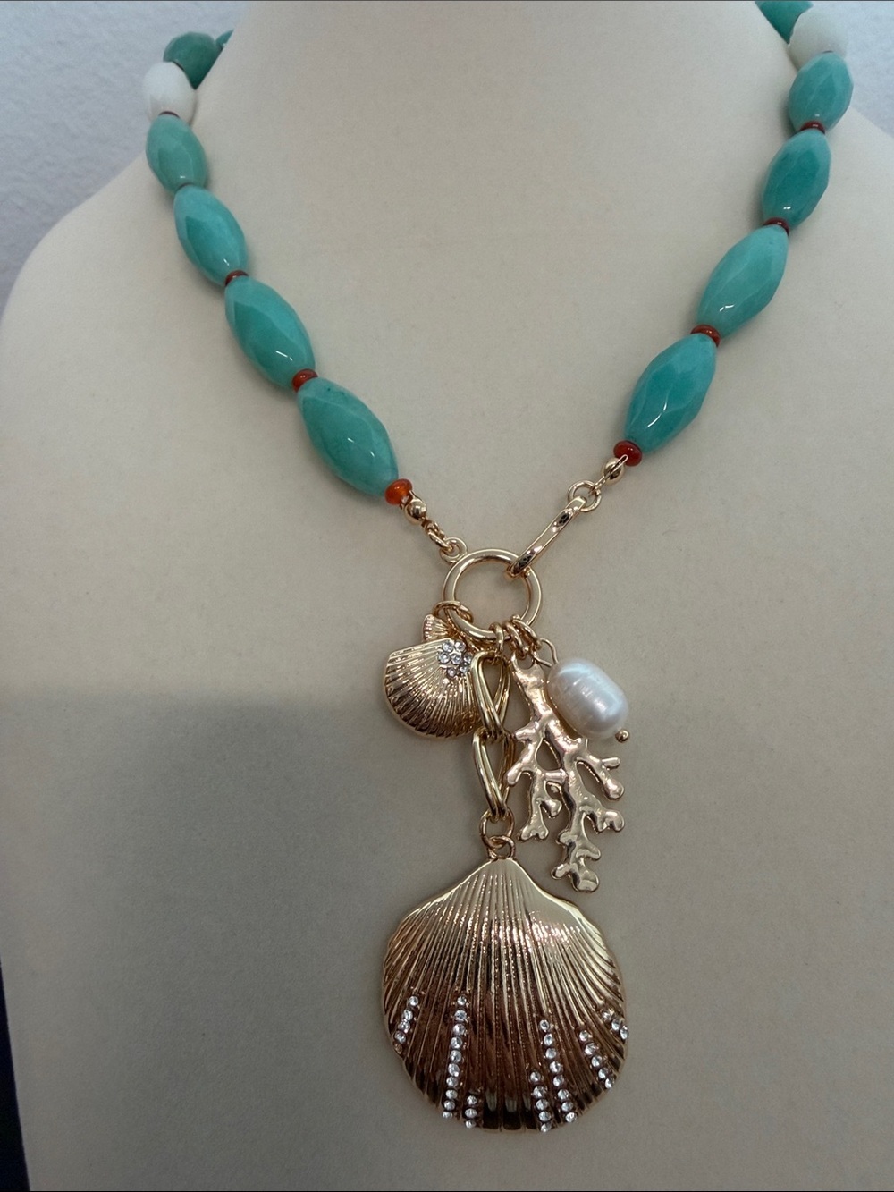 ParkerRose | Freshwater Pearl Cubic Zirconia Seashell Charm Necklace - Picture 10 of 10